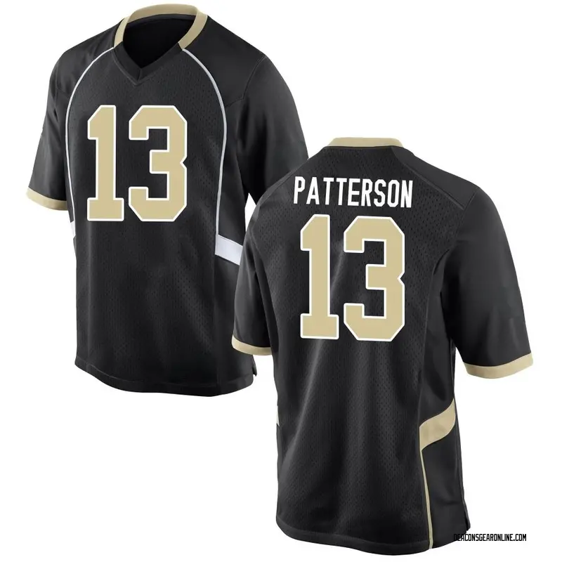 Game Men's Davaughn Patterson Wake Forest Demon Deacons Black Football College Jersey