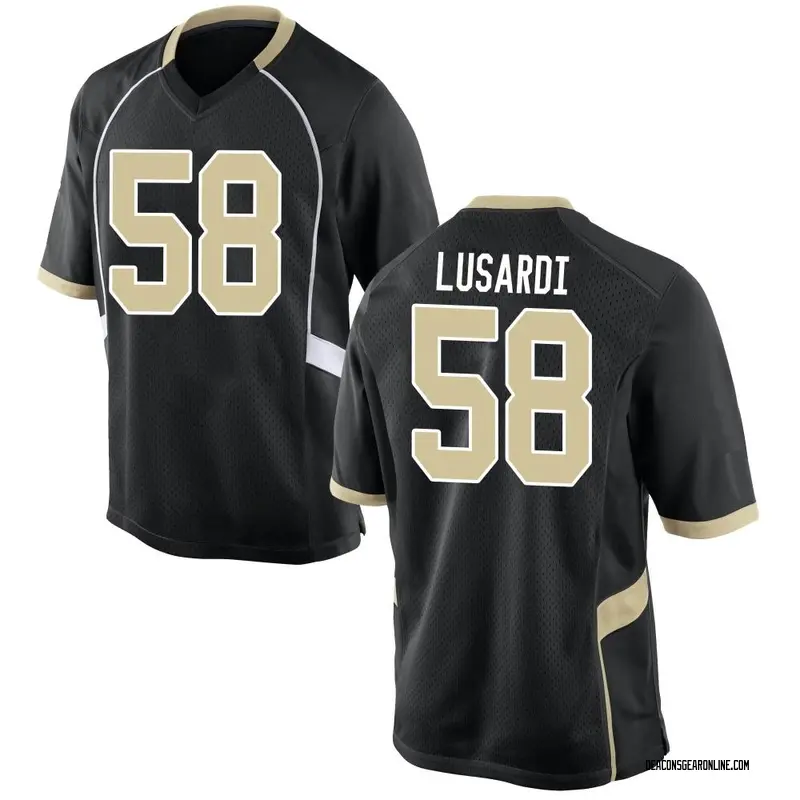 Game Youth Matthew Lusardi Wake Forest Demon Deacons Black Football College Jersey