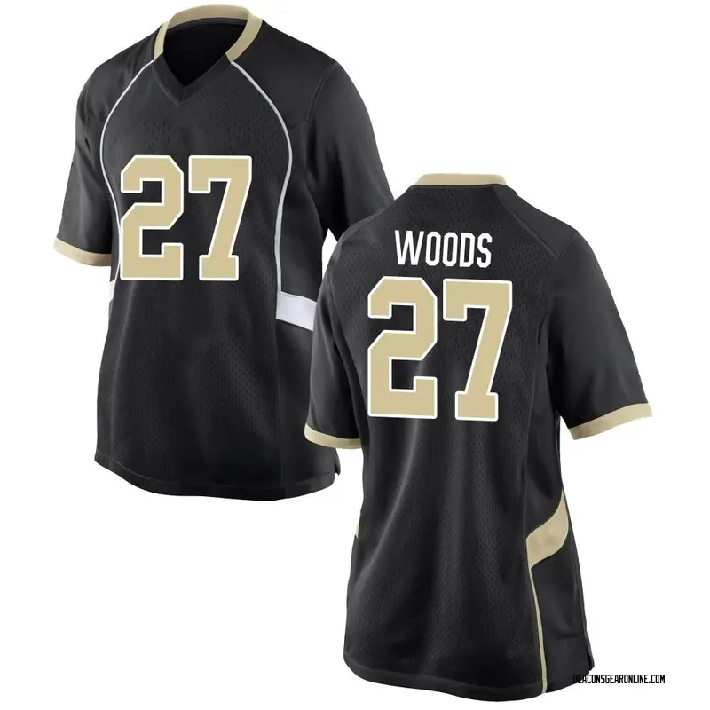 Replica Women's Jason Woods Wake Forest Demon Deacons Black Football College Jersey