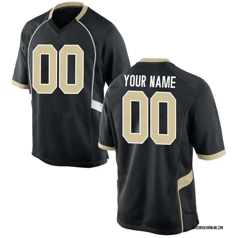 Replica Youth Custom Wake Forest Demon Deacons Black Football College Jersey